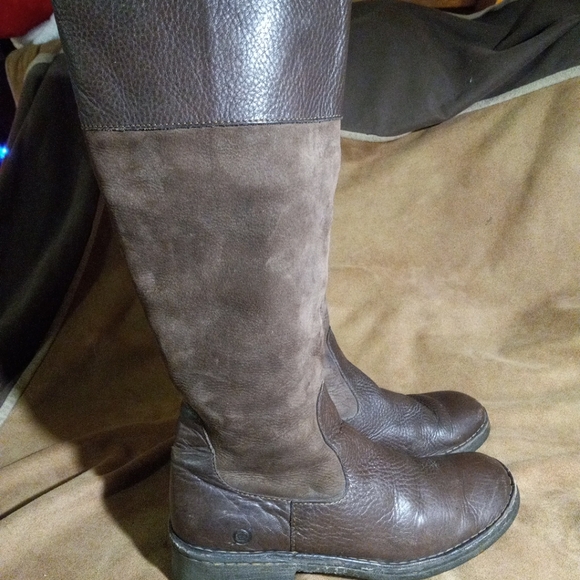 Børn Mayall Tall Riding Boots Size 8 1/2 Suede and Leather - Picture 3 of 16